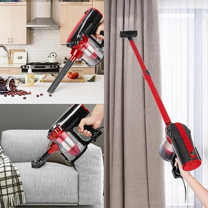 SINCHEREU Vezetékes Porszívó 600W 17 KPa HEPA Szűrővel Kemény Padlóhoz