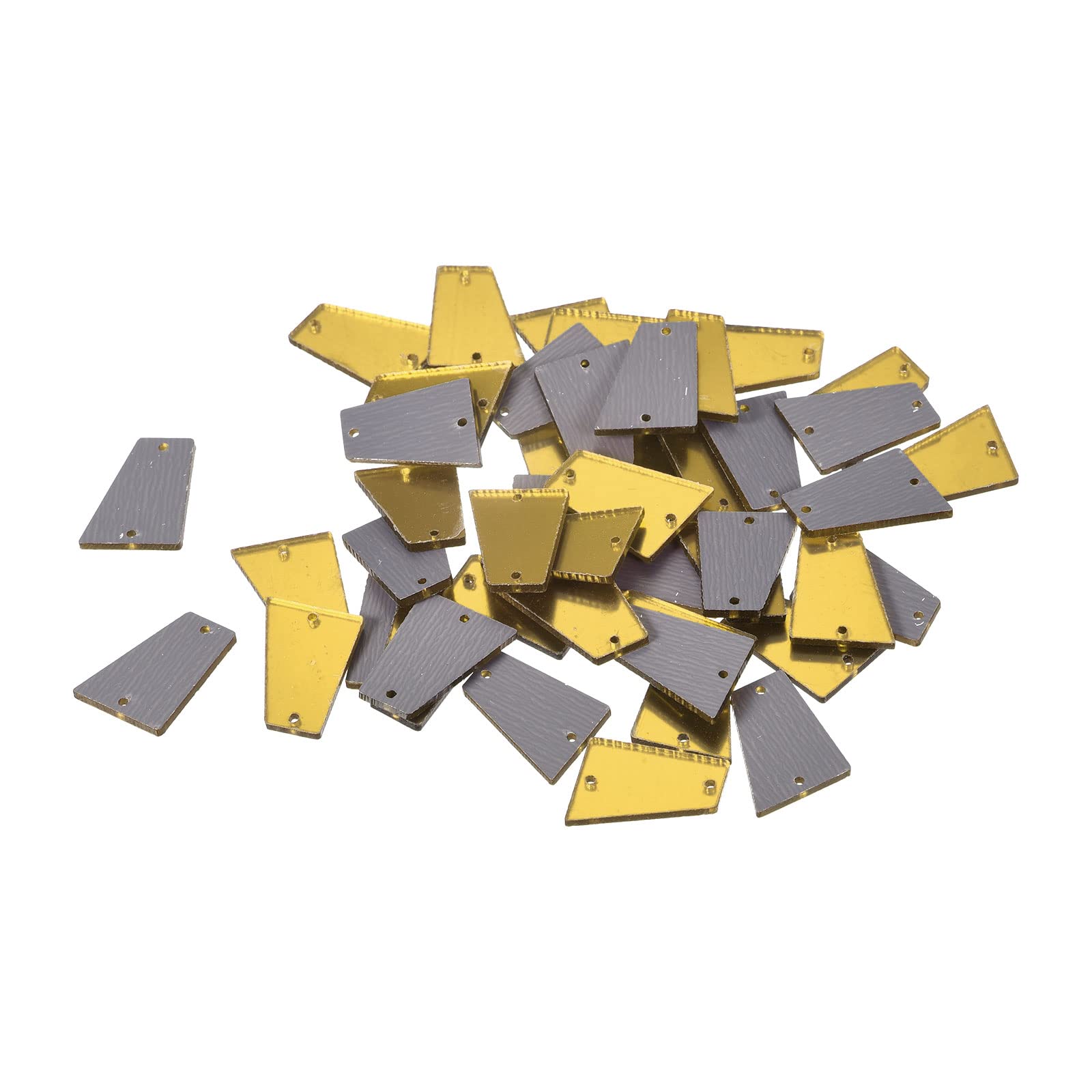MECCANIXITY 50pcs Sew-on Acrylic Mirror Pieces - Irregular Flat Back Mirror Rhinestones For DIY Clothing & Crafts