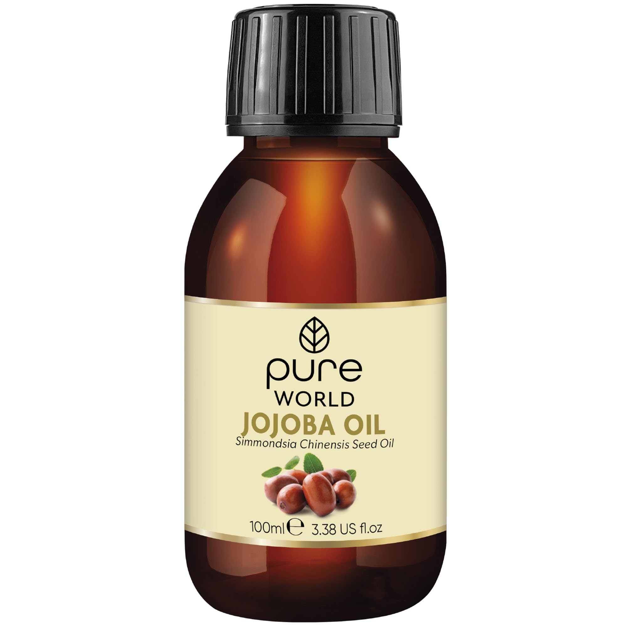 Pure World Natural Jojoba Oil 100% Pure and Undiluted 100ml. Cold and Freshly Pressed Premium Quality Jojoba Oil – Skin, Nails, Body and Face