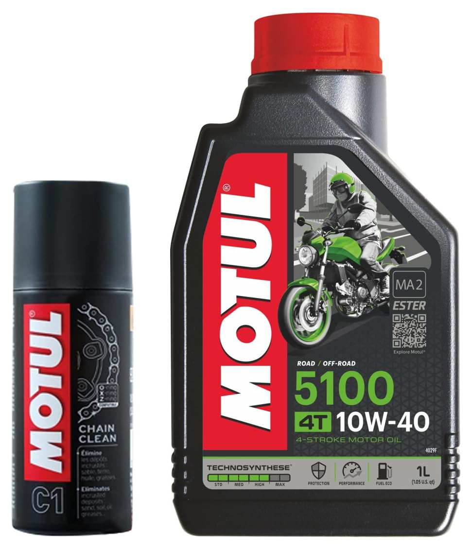 Motul 5100 4T Technosynthese 10W-40 API SL/SJ/SH/SG Semi Synthetic Engine Oil for Bikes s (1L) & Motul C2 Chain Lube for All Bikes (150 ml) (B0C99SJBVZ) Amazon Price History, Amazon Price Tracker