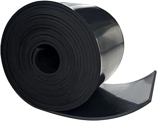 Black Solid Rubber Strip, 1/8 (.125)" Thick X 4" Wide X 10'Long, Solid Flat Rubber Roll for Anti-Slip, Anti-Vibration, DIY Gaskets, Crafts, Sealing, Supports, Protection