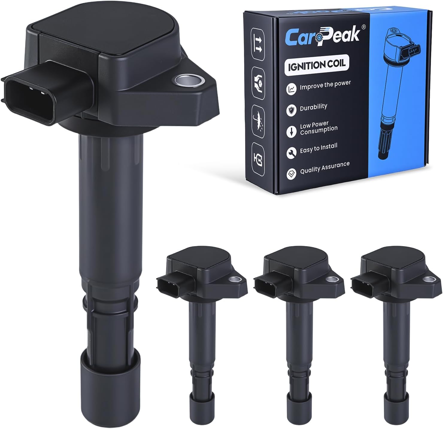 Ignition Coil Pack Compatible with 2001-2005 Honda Civic 1.7L L4 & 2002-2004 Acura EL 1.7L L4, Replaces UF400, C1460