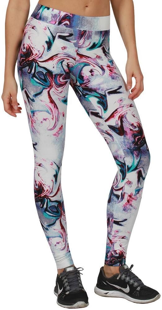 Velocity - Soft, Comfy, Printed Leggings โ Full Length Yoga Pants โ Oil Float Fuchsia โ Large