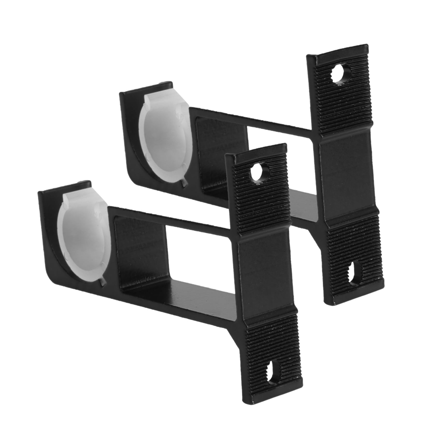 GRIRIW 2PCS Single Rod Brackets for Curtains Side Mount Holders Easy Install Curtain Rod Supports for Home Office and Hotel Use