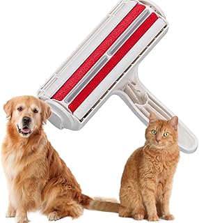 FluffEase Pet Hair Remover and Reusable Lint Roller - Cat and Dog Hair Remover for Furniture, Couch, Carpet, Clothing and Bedding - Portable, Multi-Surface Fur Removal Tool