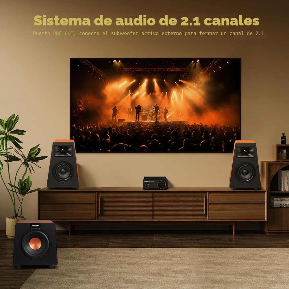 Actualización AIYIMA A07 Premium TPA3255 Mini Amplificador de Potencia 4 Ohm 300Wx2 HiFi Clase D Amp Integrado Amplificador Estéreo de 2 Canales para Altavoz Pasivo Home Audio