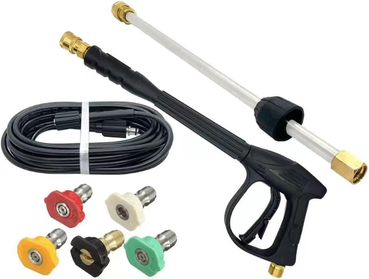 Brass Construction Car Wash Nozzle Tool 4 Sprayed Patterns Ergonomic Handle Suitable for Garden Washing Outdoor Use Multiple Angled Sprayed Wash