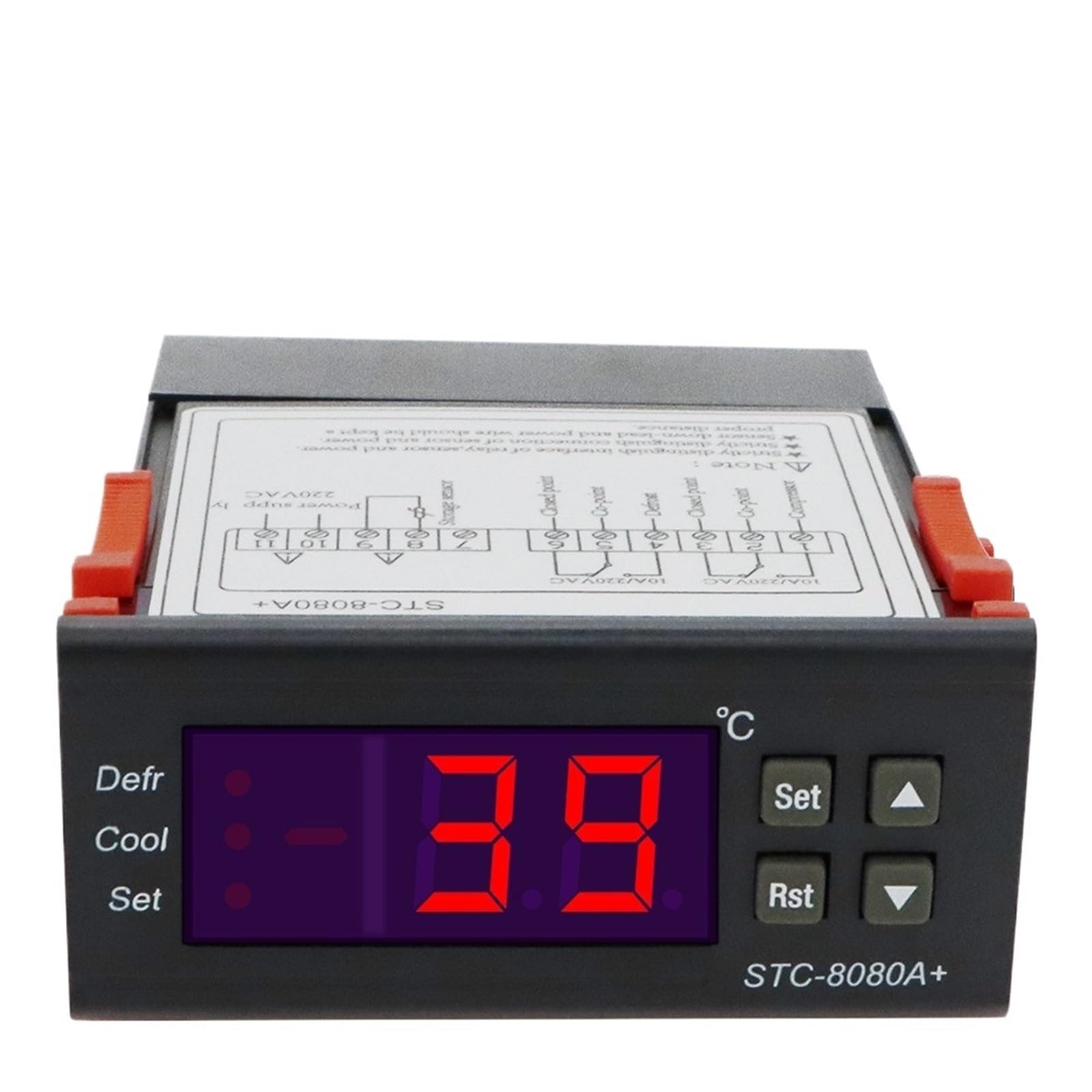 Wsjmwkw Black 220V Stc-8080A+ Digital Thermostat Intelligent Automatic Temperature Controller For Refrigerated Cabinet Defrost Timer Alarm Function(Black 220V)