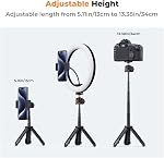 K&F CONCEPT MS09 Mini Selfie Stick, 13.4" Tripod Small Camera Tripod Max Load Capacity 4.41lbs, 1/4" Screw Universal Compatible with Sony Nikon Canon DJI OSMO Pocket 4/3 Camera Vlogging Tripod