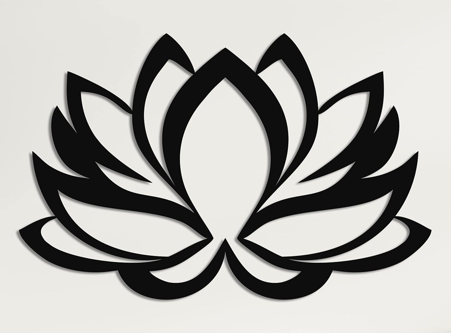 Metal Wall Art - Lotus Flower - Metal Wall Decor Home Office Decoration Yoga Studio Décor, (18" W x 12" H/46x31cm, Black) 18"L x 12"W Black