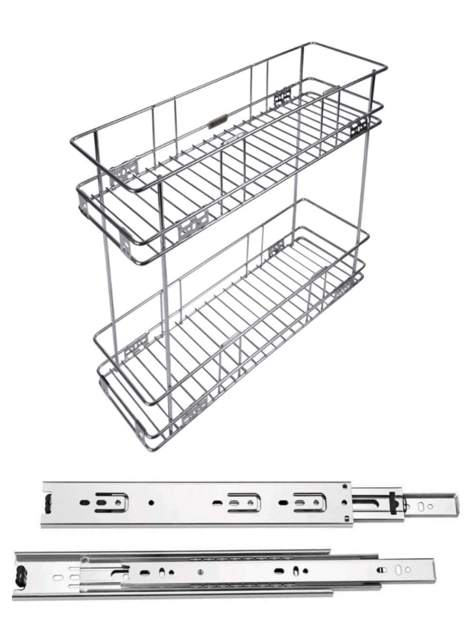 Buy SANJARI Modular Kitchen Stainless Steel 2 Shelves Bottle