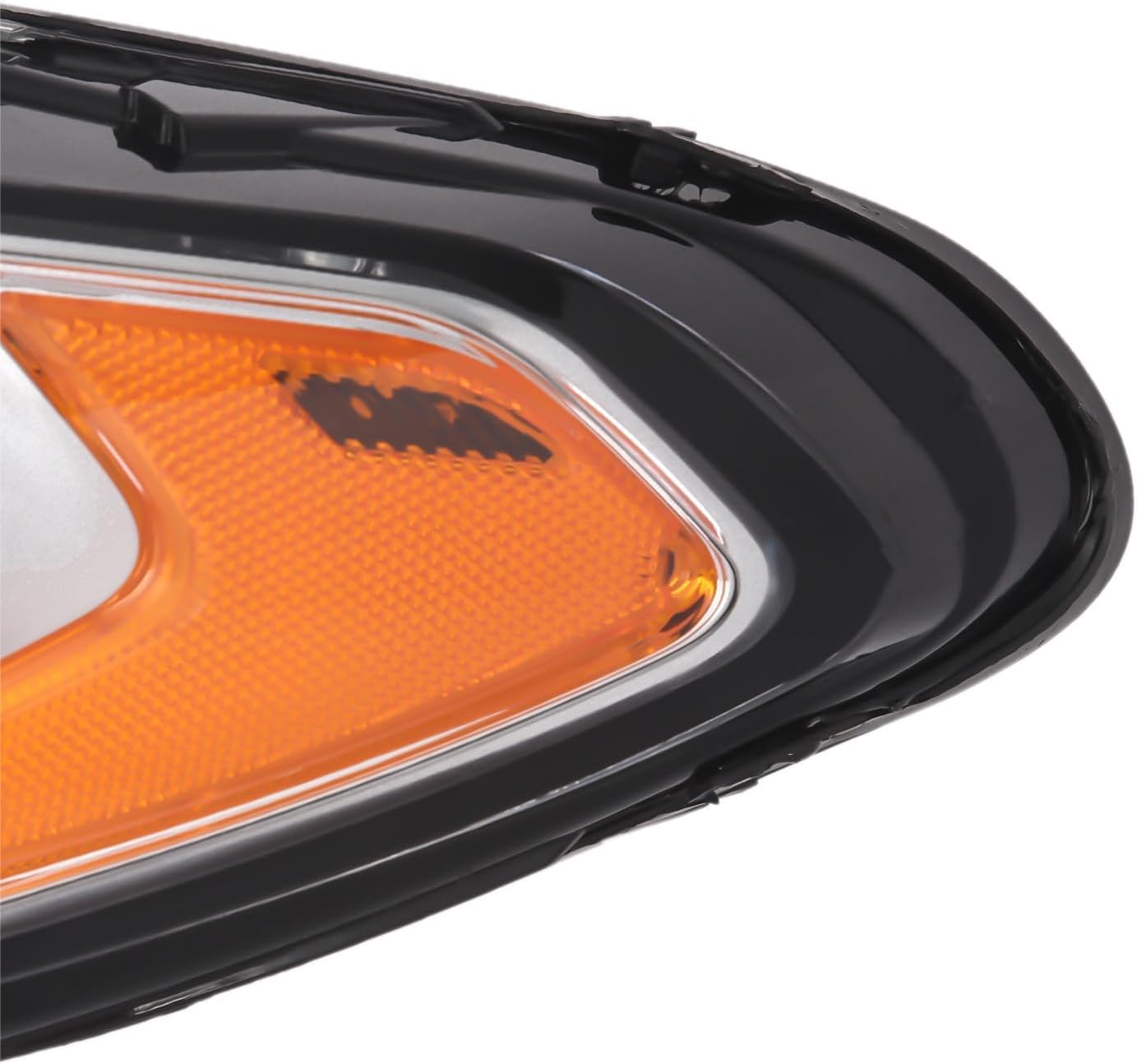 Headlights Assembly Pair with Bulbs for 2013 2014 2015 2016 Ford Fusion Halogen Projector Headlamps Head Lights Replacement Driver and Passenger Side,Chrome Housing Amber Reflector