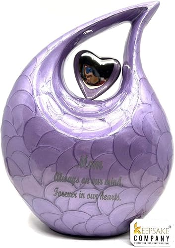 Miniatura 96 de Urna de corazón de lágrima dorada blanca para cenizas humanas Urnas de cremación para cenizas adultas Urna de ceniza funeraria para hombres