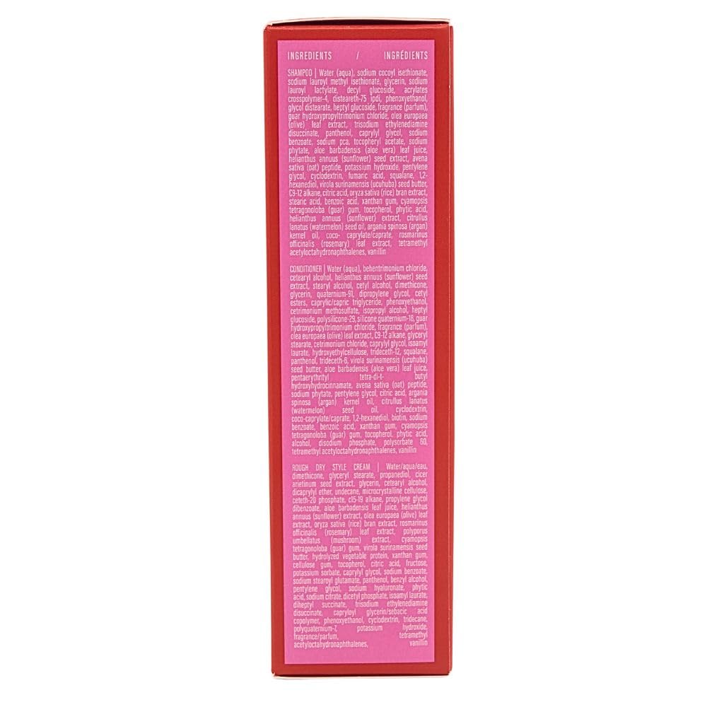 Messy Webb Hot Mess Mini Hair Styling Set for Frizz Control & Hydration, Shampoo + Conditioner + Styling Cream, 5.4 fl oz Total