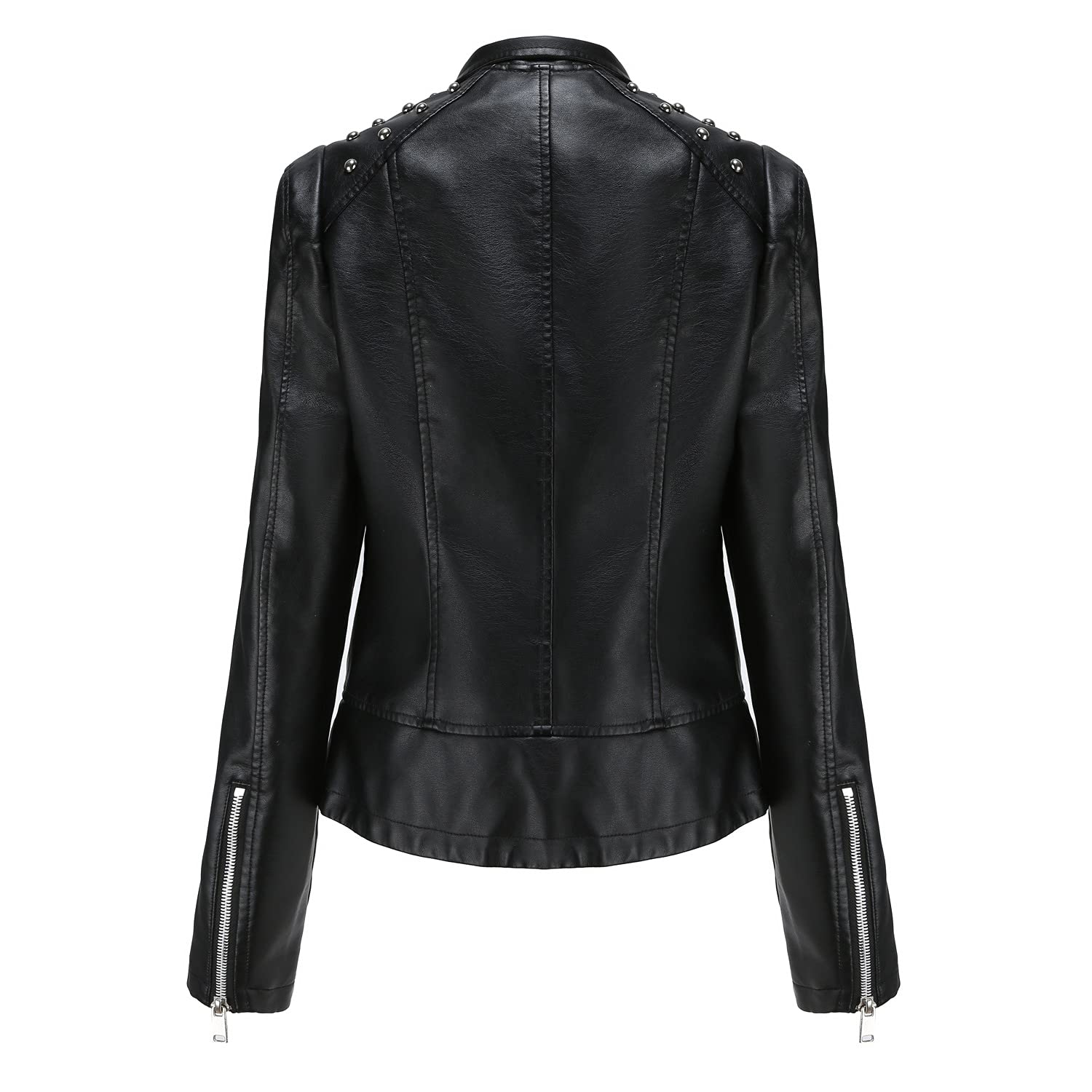 E-girl Damen Kunstleder Motorradjacke Revers RV,EU 36-46