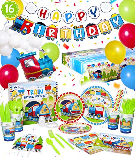 Image of Pirese Train Birthday Party Supplies - Train Party Decorations & Supplies for Chugga Chugga Two Two Party