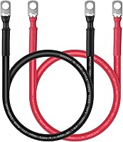 Vista 1 de Cables de Batería - iGreely Cables de Batería de Calibre 4 para Inversor de Corriente con Terminales de 5/16'' para Panel Solar Automotriz