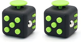 مكعب فيدجيت لتخفيف التوتر والقلق من اباش، لعبة رائعة للبالغين والأطفال، لعبة الاسترخاء من مادة ناعمة، قطعتان أسود وأخضر