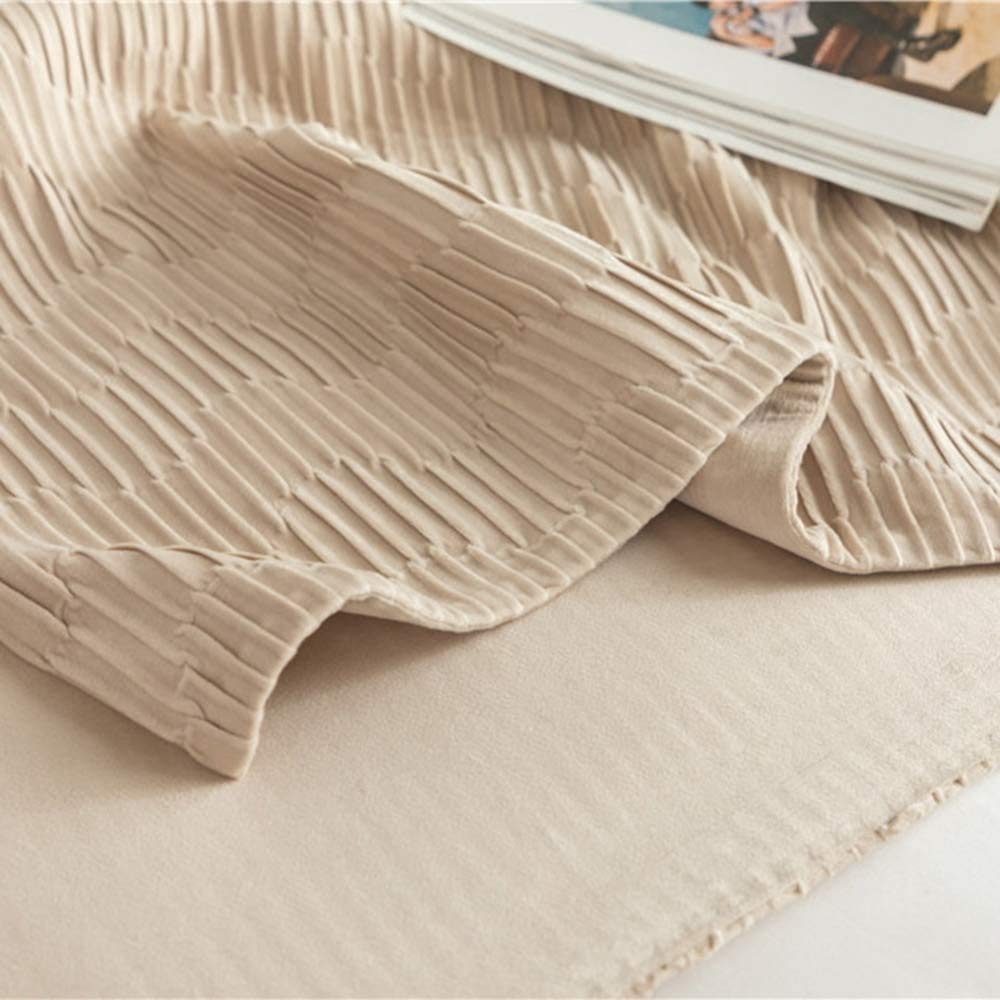 Bed Runner Quilted Solid Color Velvet Wave Pattern Scarf Bedding