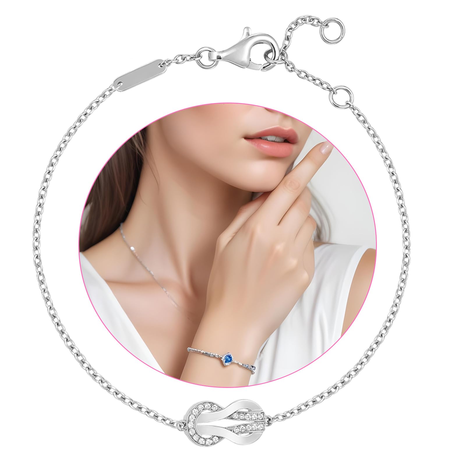 Set di 5 chiusure a catena, in argento Sterling 925, per bracciali, chiusura a moschettone, chiusura a catena, con anelli di piegatura, per la creazione di gioielli
