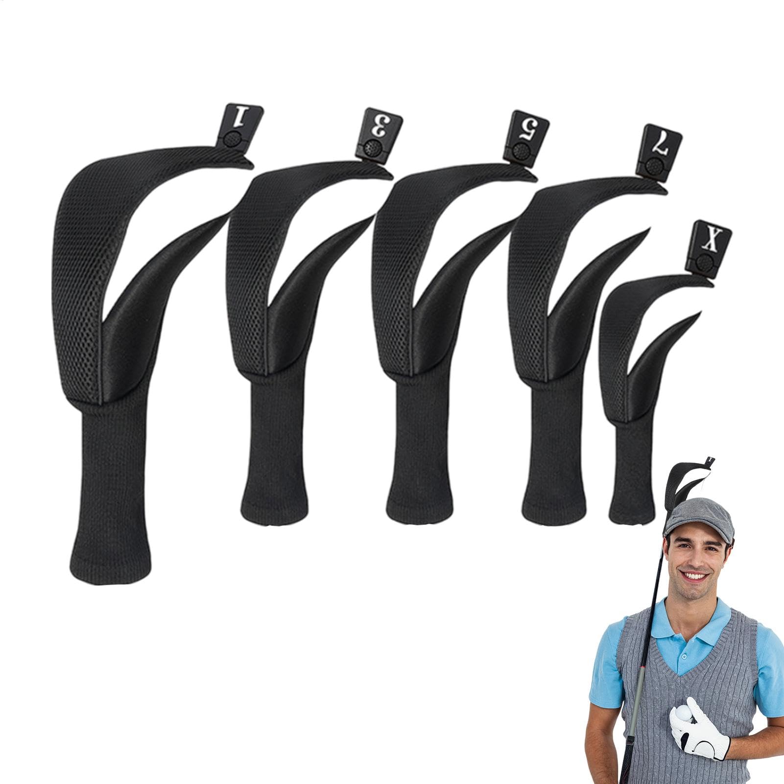 Golf Head Covers, Protective Club Covers, Long Neck Headcover, Hybrid Golf Headcover, Dustproof Club Covers, Golf Wood Headcover, Hybrid Club Protector, Golf Club Protector, Headcover for Men