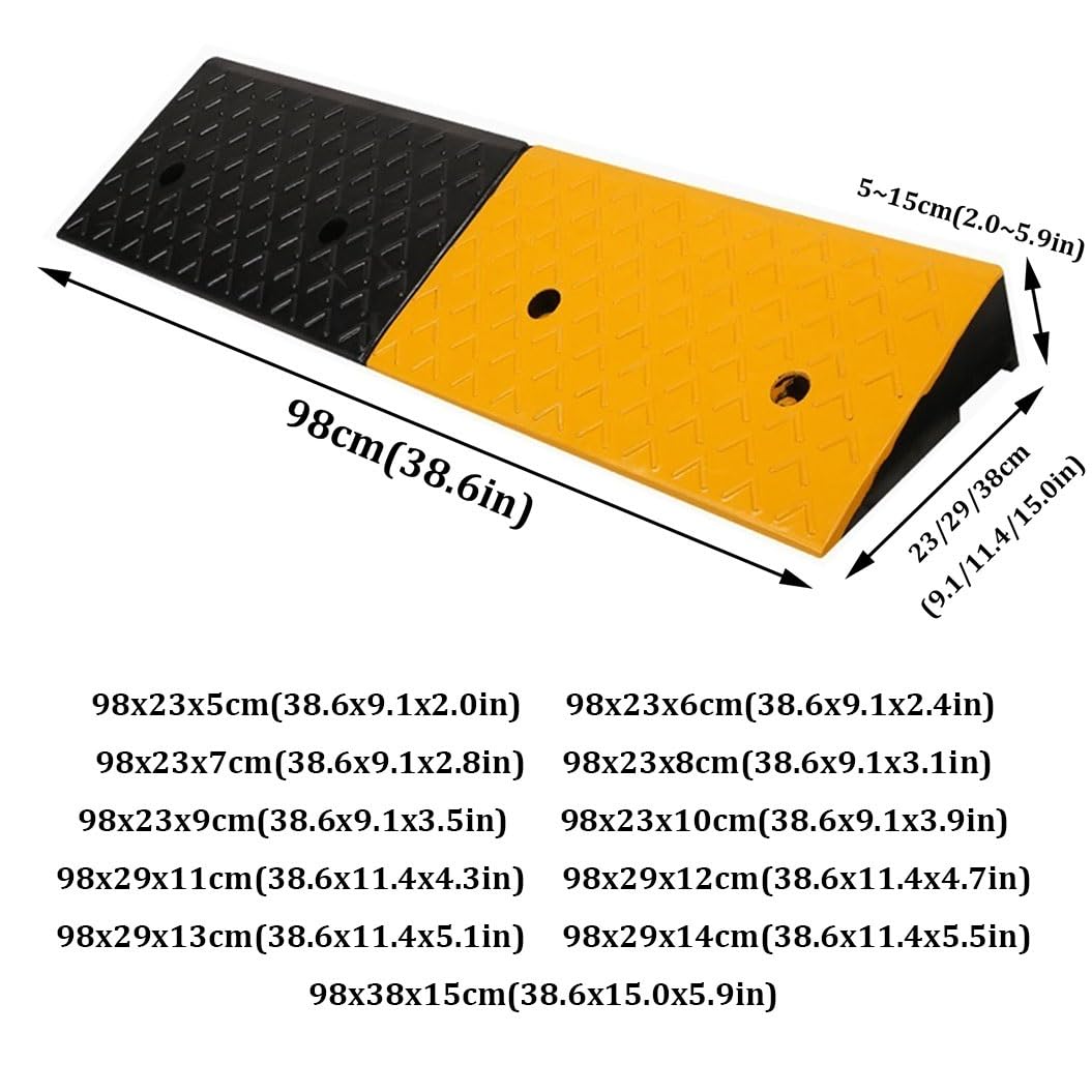 Przenośna rampa progowa, antypoślizgowa rampa najazdowa, gumowa rampa wjazdowa, wysokość od 5 cm do 15 cm (980 x 230 x 50 mm)