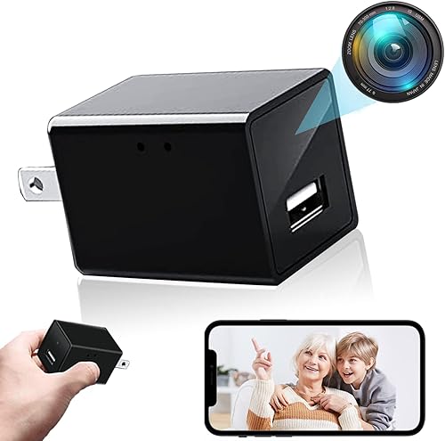 Acrisbrat Hidden Camera Charger Spy Camera Hidden Cameras HD 1080P Wireless Small Camera with WiFi Night Vision and Motion Detection Small Camera