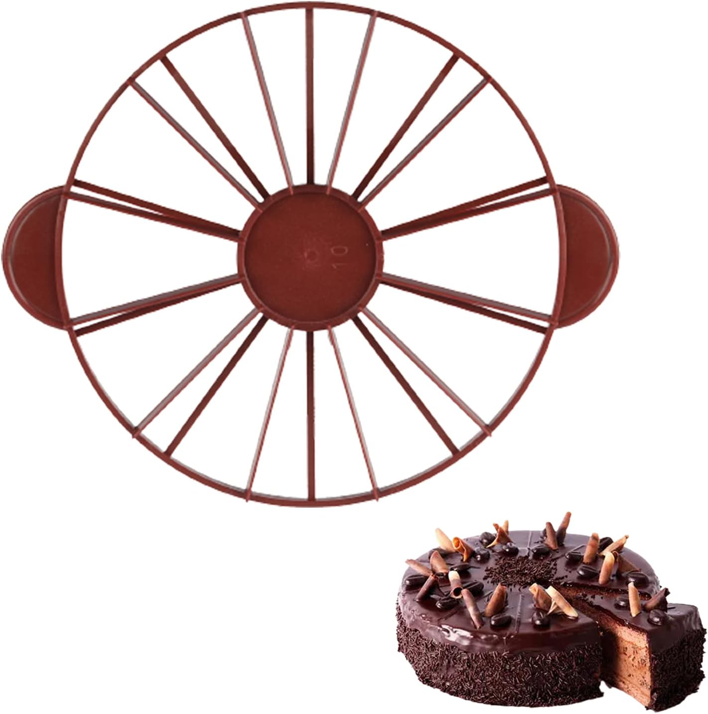 Cake Portion Marker Cake Cutter Slicer Cheesecake Cutter for Even Slices,Round 10/12 Piece Double Sided Cake Portion Marker Cake Divider Baking Tool for 10 Inch Diameter,Coffee