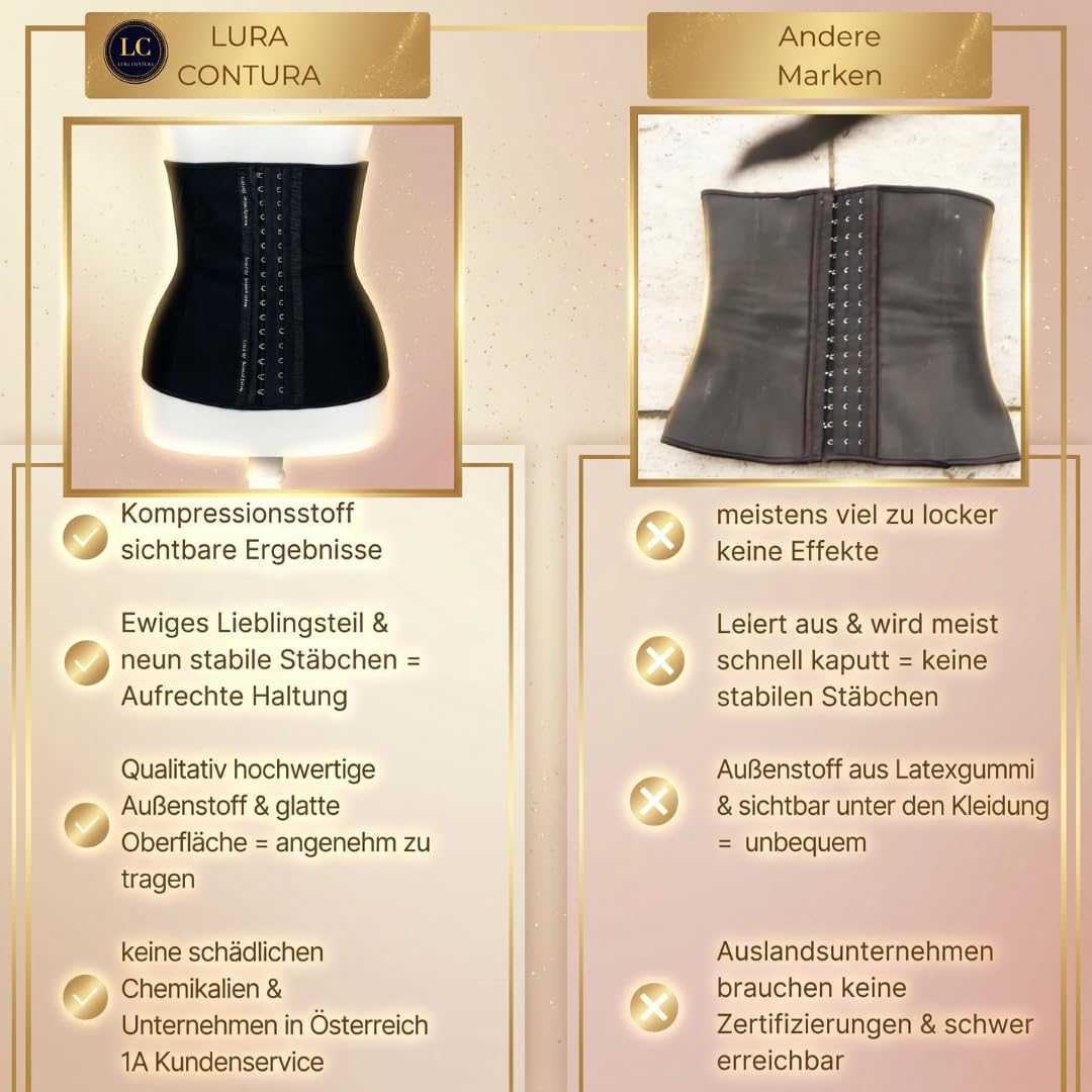 Corset Korsett Damen, Hochwertiger Waist Trainer, Bauchweg Sofort-Effekt, Korsagen für eine Schmalere Taille, Taillenmieder für schöne Sanduhr- Figur
