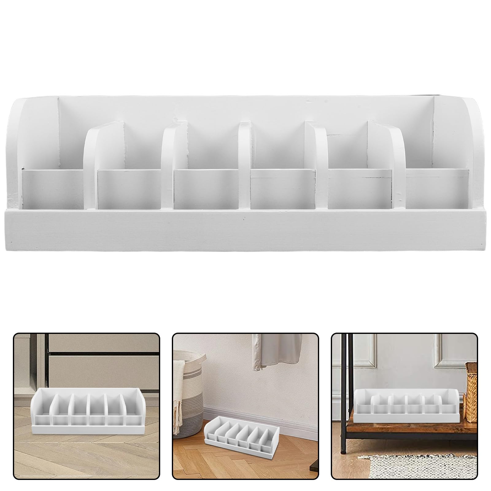 Bianco Scatola Multipli in Legno Scomparti con Cintura | Organizer per Armadio, Accesso Rapido, per Cinture e Accessori, Design Semplice, Stile Minimale