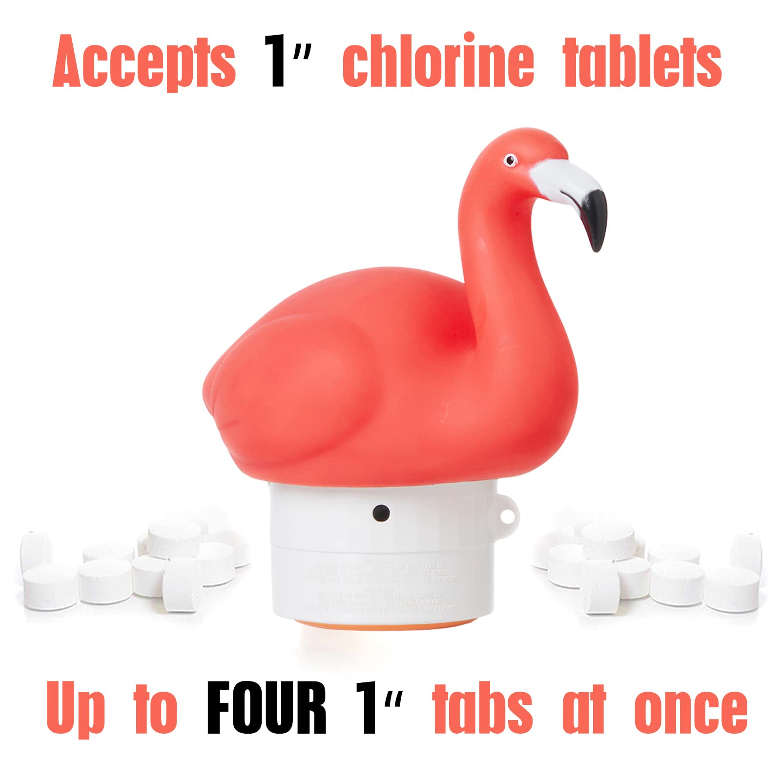 XY-WQ Flotador de cloro flamenco para pestaña de 1 pulgada solamente, dispensador de cloro flotante para piscina