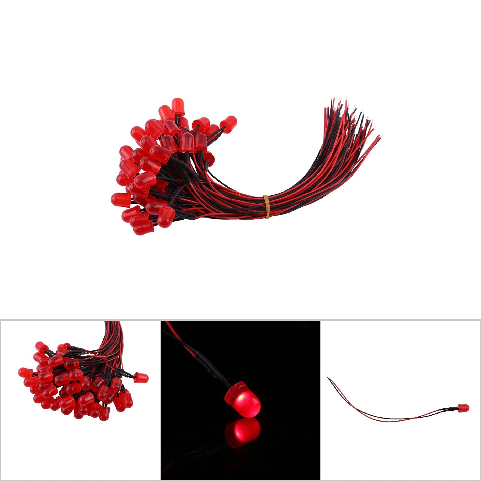 50pcs Pre Wired DC12V Diffused Flash LED Diodi Multi colori Light 3/5 / 10mm (Orange(#2)-3mm