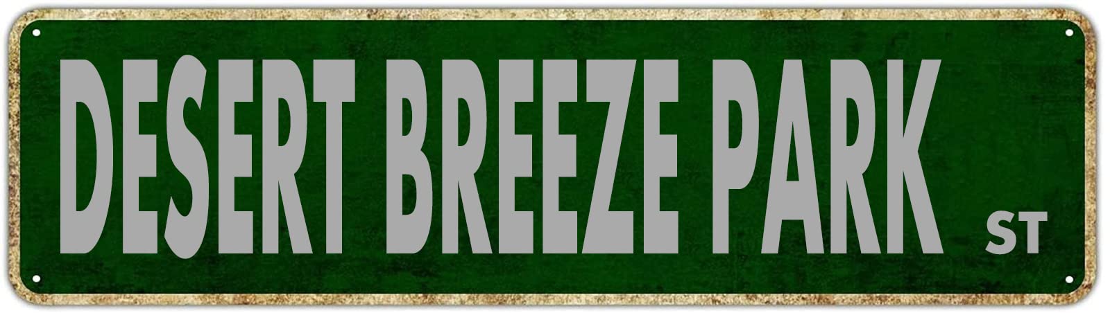 Desert Breeze Park St Retro Tin Signs Aluminum Home Exit Sign Kitchen Garden Wall Front Door Coffee Decor 4x16 Inch