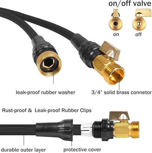 Miniatura 5 de Manguera de jardín expandible de 100 pies, manguera de jardín retráctil con boquilla de alta presión de 10 funciones, manguera flexible sin