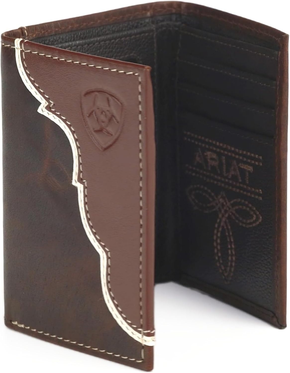 Ariat Leather Two Toned Overlay - Men's Trifold Wallet