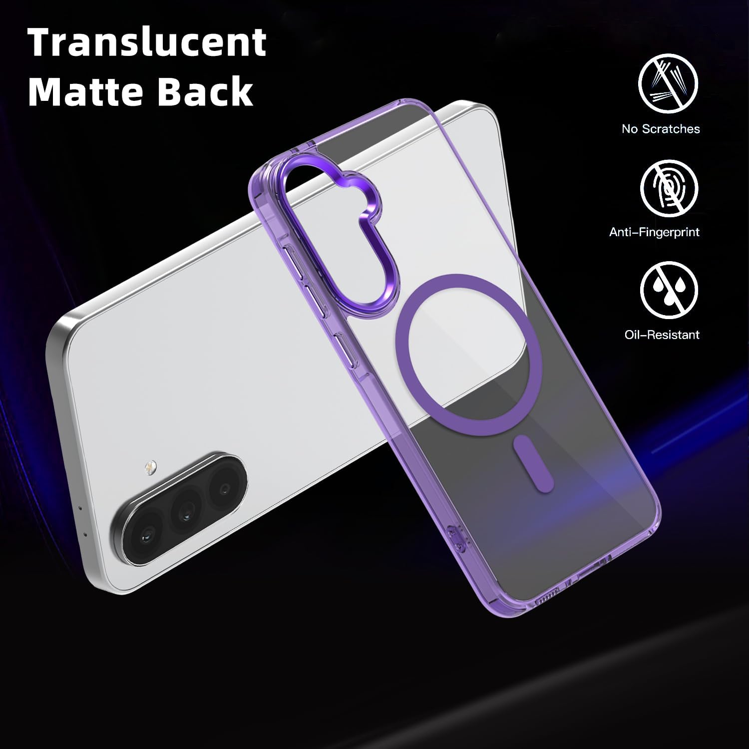 Lunivop for Samsung Galaxy A56 Case/Galaxy A36 Case Hard [Compatible with Magsafe ] Yellowing Resistant Magnetic Cover Clear para 6.7 inch 2025 Rugged Best Phone Cases Purple