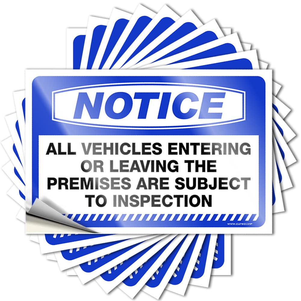 Decal Room Decoration Man Badass Bumper Notice Vehicles are Subject to Inspection - Scratch Resistant Stickers(12X18CM)