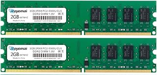 4G DDR2 667MHhz 2x2G PC2 5300 Udimm Desktop Memory Ram, DDR2-667U PC2-5300 2GB 1.8V CL5 240-pin 2Rx8 Non-ECC Unbuffered Desktop Computer RAM Memory Modules
