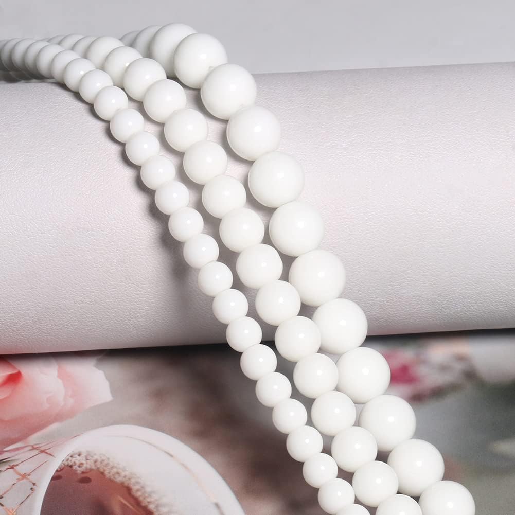 Yochus 8mm Natural Stone Beads for Jewelry DIY Making Bulk,Natural Tridacna Stone Round Loose Beads,Bracelet Making Tridacna Stone 8mm