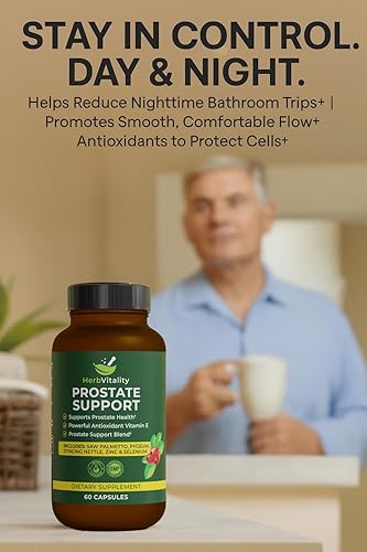 Miniatura 4 de Suplemento de apoyo para la próstata para hombres  Saw Palmetto, Beta-Sitosterol, Pygeum, ortiga, zinc y selenio  Apoya el flujo urinario, la salud