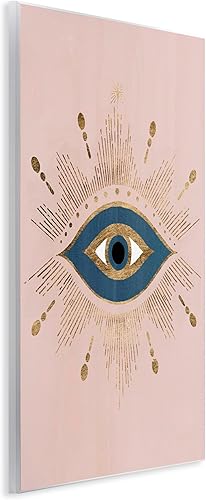 Miniatura 3 de Stupell Industries Evil Eye Glam - Placa de pared con diseño bohemio de color azul y rosa, diseñada por Grace Popp, 10 x 15 pulgadas