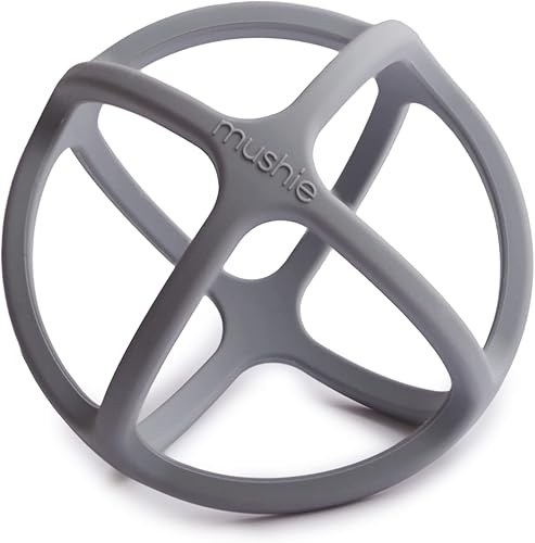 mushie Juguete de bola de silicona para bebés (gris paloma)