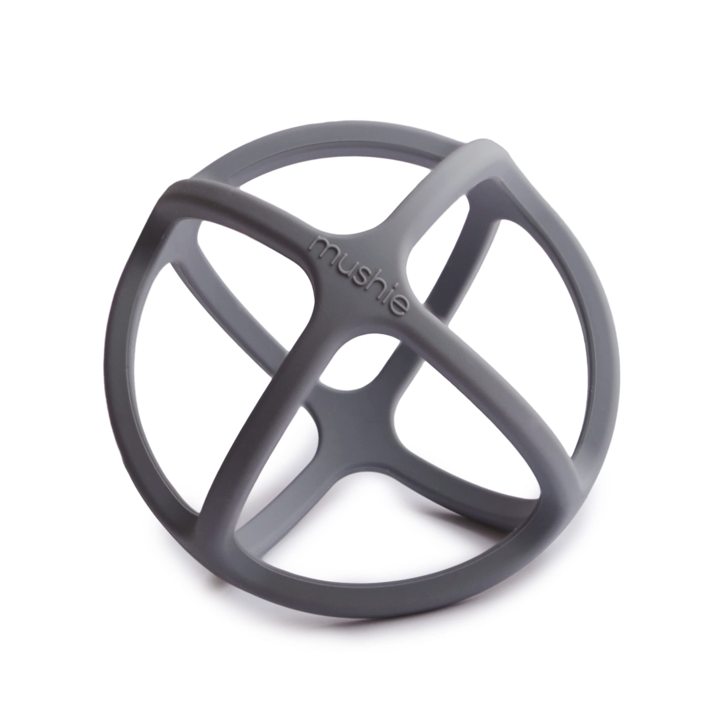 mushie Silicone Baby Teether Ball Toy (Dove Gray)