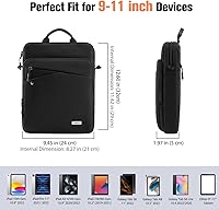 Vista 4 de MoKo Bolsa para iPad de 9-11 Pulgadas, Funda de Transporte para Tableta, Funda Protectora de Tableta de 360° Estuche de Viaje con Correa