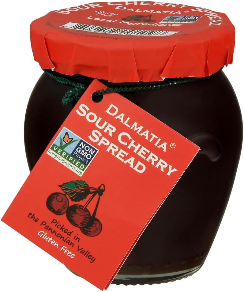Dalmatia Sour Cherry Spread, 8.5 oz | Tart & Fruity Artisan Jam | All-Natural, Non-GMO | Perfect for Cheese Pairings, Pastries & Breakfast | Product of Croatia