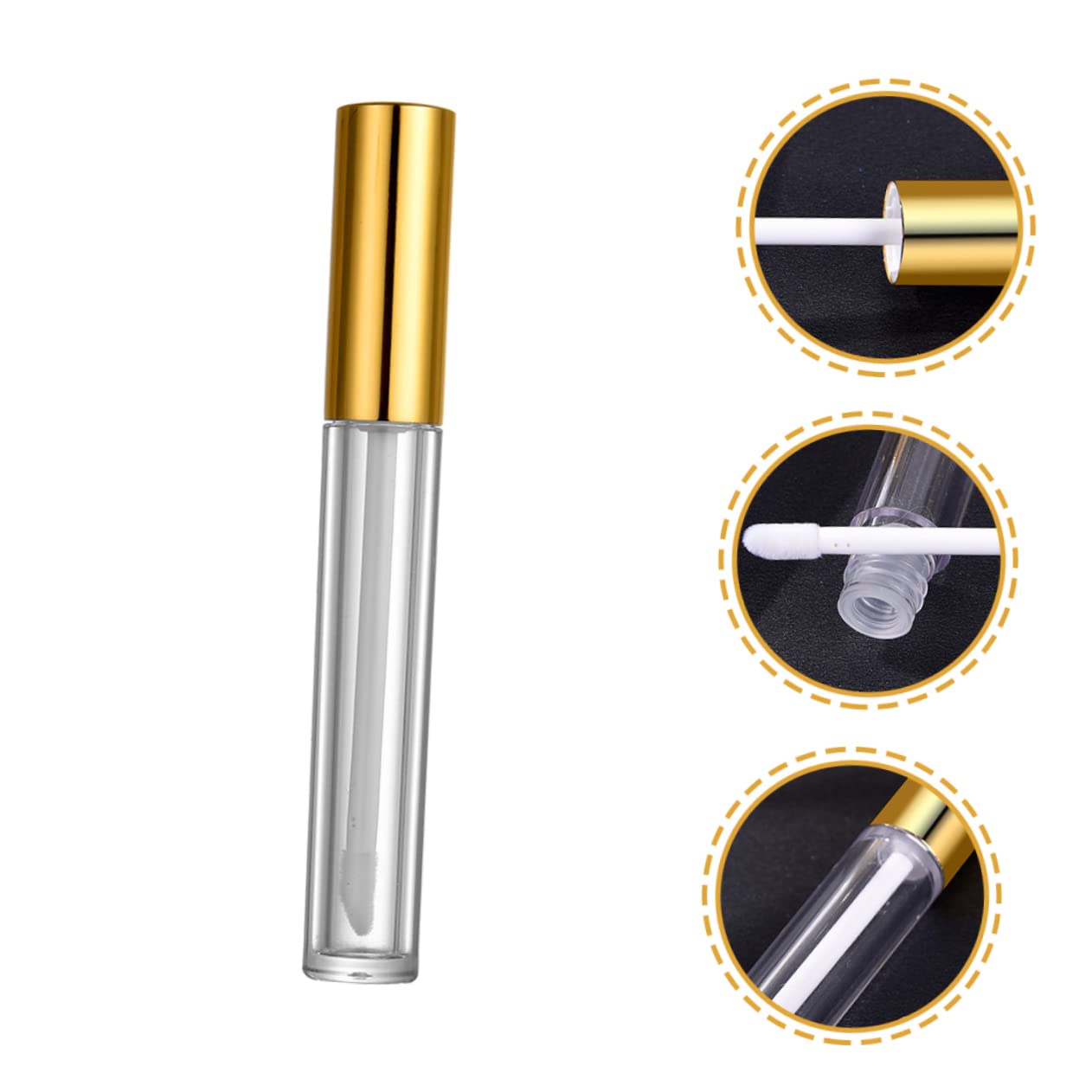 Tubo Lucidalabbra 10ml in Plastica Oro, 40 Pezzi Ricaricabili | Makeup, per Lip Liquid e Dye Lip Liquid, Leggero e Facile da Portare, Formato Compatto