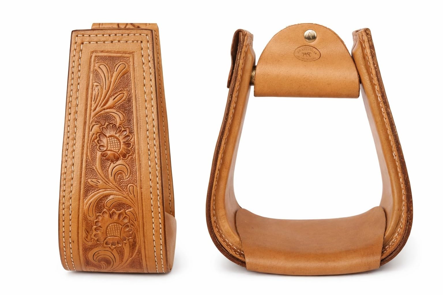 CHALLENGER 51173TN - Sella per cavallo in stile western, rivestita in pelle, motivo floreale