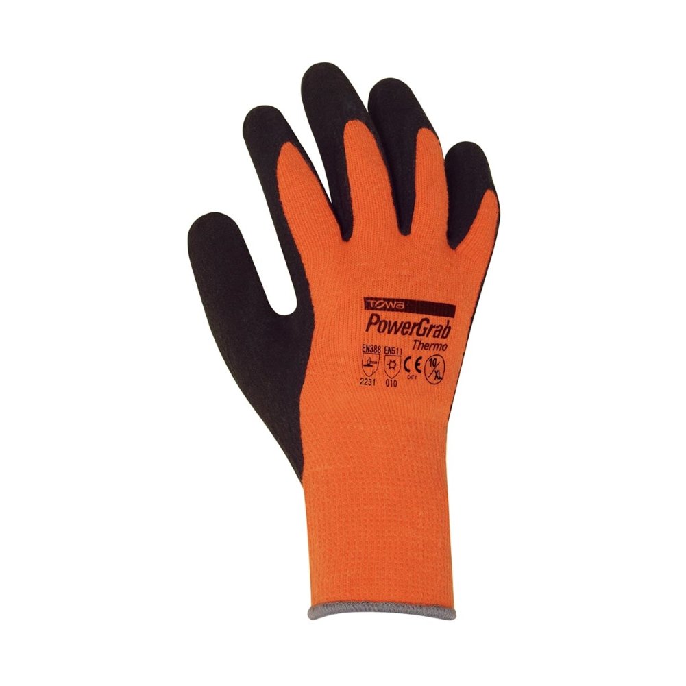 Winterhandschuhe - 12 Paar - PowerGrab Thermo - Montagehandschuhe - Handschuhe - Arbeitshandschuhe - Schutz nach EN 388 und EN 511 - Größe 9