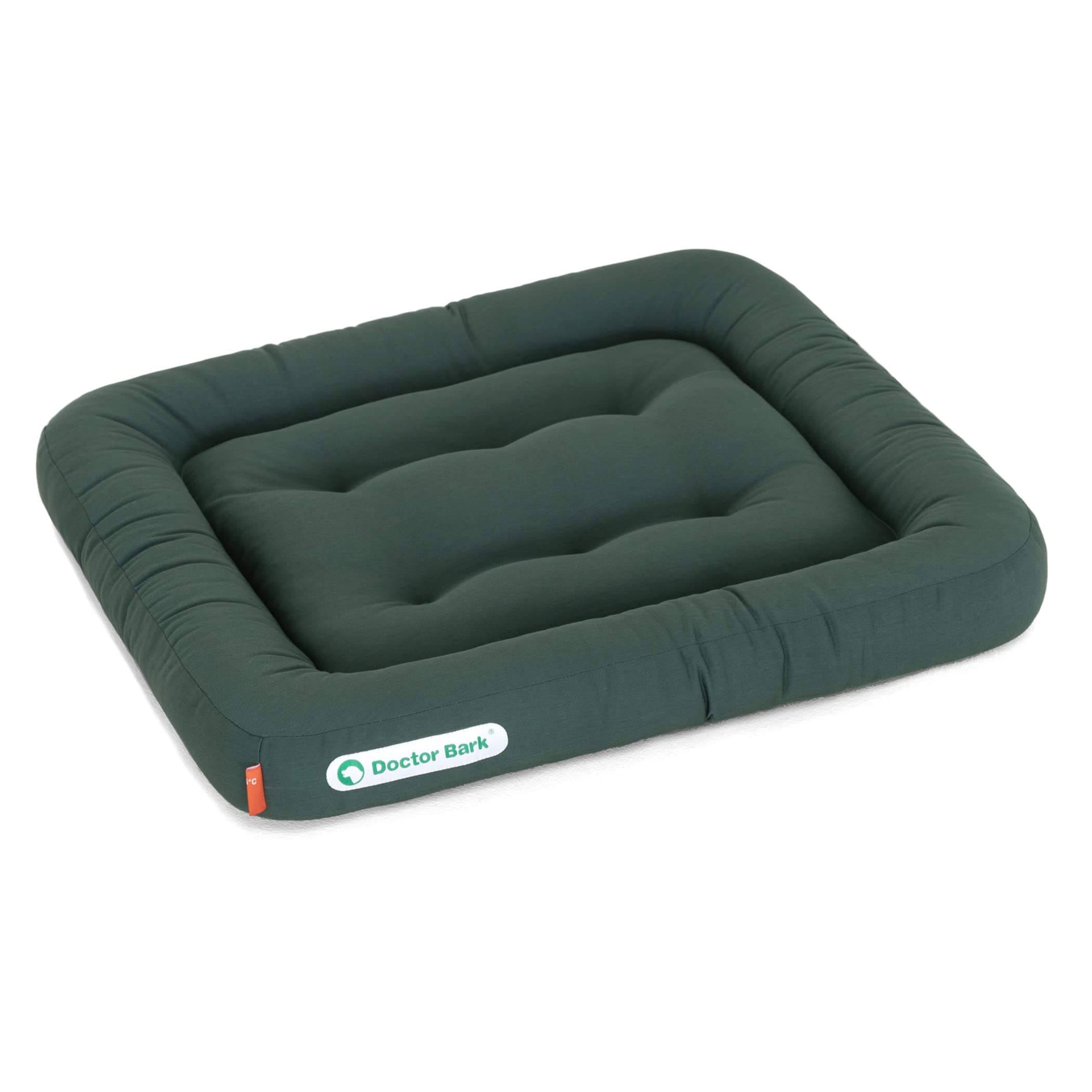 Doctor Bark Hundekissen - orthophädisches Hundebett, 95°C waschbar, hygienisch, robust & bequem (S - 60x55 cm, Grün)
