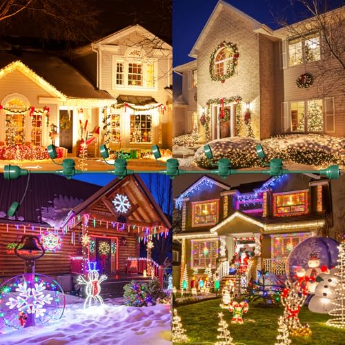 50FT Green Outdoor Extension Cord, Evenly Spaced 6 Outlets Plugs with Waterproof Cover, 16/3 SJTW Weatherproof Multiple Outlets Wire for Holiday Light and Halloween Christmas Decoration, ETL Listed by Belllights - Image 9